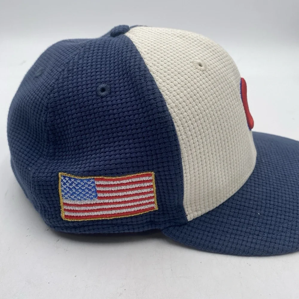 Chicago‎ Cubs Hat New Era 59fifty Fitted Size 7 3/4 Blue White Cleaned Flag VGC
